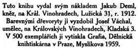 Tuto knihu vydal svým nákladem Jakub Deml...